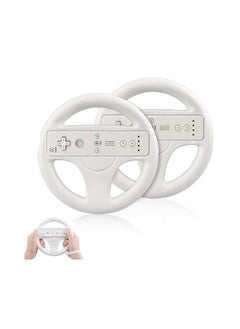 Generic 2 Pack Racing Wheels for Nintendo Wii & Wii U Remote Controllers - Steering Wheel Accessories for Mario Kart and Other Racing Games (White)  - Image 1