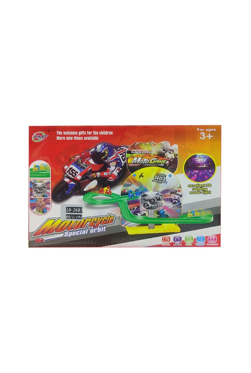 ماريو دراجة نارية ذات ضوء موسيقي دوار ثلاثي الأبعاد