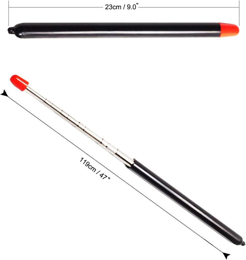DAITET Telescopic Teachers Pointer,Teaching Pointer Stick for Classroom,Metal Hand Retractable Pointer Extended Length 47 Inch, Handheld Presenter Whiteboard Pointer (Black) - Image 2