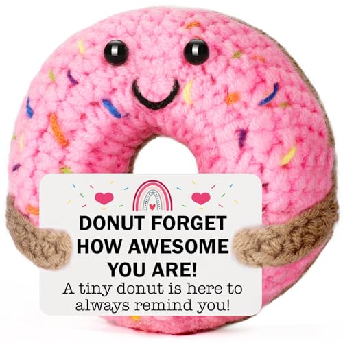 MBL Valentines Employee Appreciation Gifts - Emotional Galentines Day Support Crochet Donut Birthday Graduation Gift Easter Basket for College Students Teachers Coworker Friends Positive Motivational - Image 1
