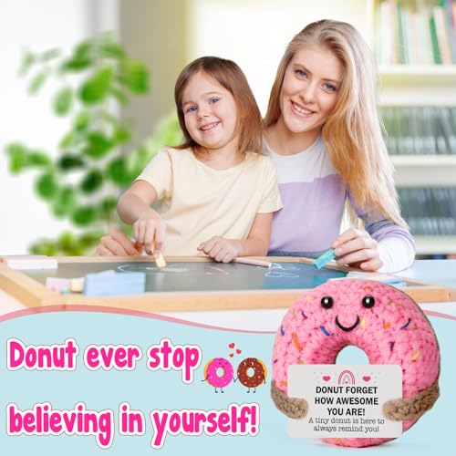 MBL Valentines Employee Appreciation Gifts - Emotional Galentines Day Support Crochet Donut Birthday Graduation Gift Easter Basket for College Students Teachers Coworker Friends Positive Motivational - Image 5