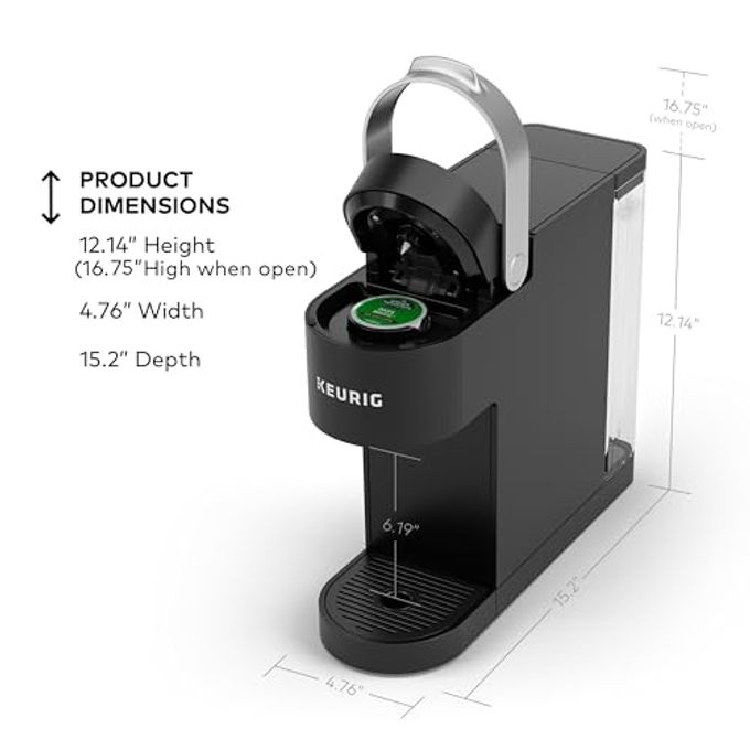 Keurig K-Slim Single Serve K-Cup Pod Coffee Maker, Multistream Technology, 3 Brew Sizes, Slim And Sleek Design, 46Oz Removable Reservoir, Black - Image 3