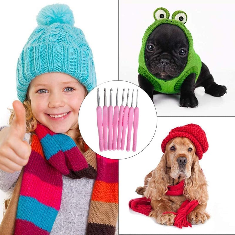 Dodhar طقم 8 مقاسات من إبر الكروشيه المصنوعة من الألمنيوم مع مقبض بلاستيكي ناعم، مقاسات من 2.5 مم إلى 6 مم - Image 5