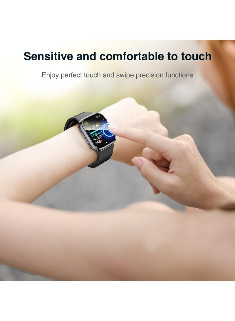 دوسالا غطاء واقي لشاشة ساعة آبل السلسلة 10 مقاس 46 مم، غطاء أمامي زجاجي مقسى، حافة صلبة PC للنساء والرجال، حماية رقيقة جداً (شفافة) - Image 4