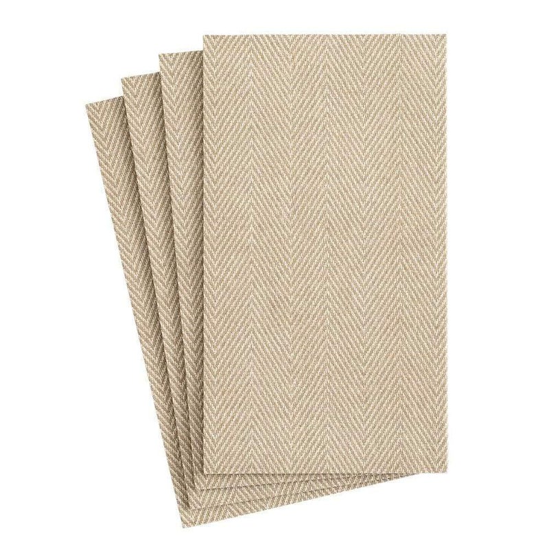Caspari Paper Guest Towels Jute Linen, 12 Per Box,Tan,Guest Towel,9760GG - Image 4