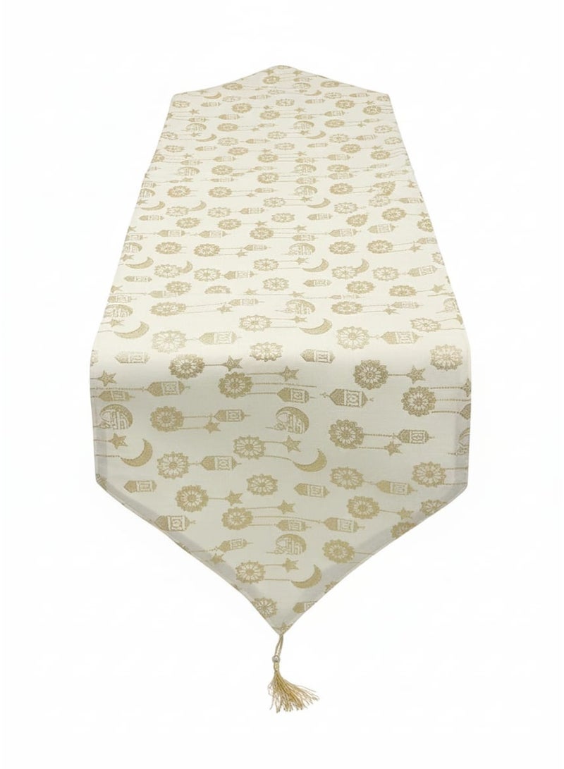 طقم ديكور رمضان 3 قطع (2 غطاء وسادة + رانر سفرة) بتصميم اسلامي مودرن - Image 3