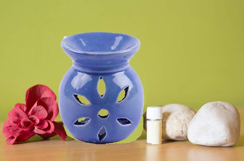 EIN SOF Ceramic Oil Diffuser for Home Fragrance - Set of 2 Room Fragrance Diffuser, Perfume Diffuser for Home, Aroma Therapy Diffuser Oil lamp (Red & Blue) - Image 5