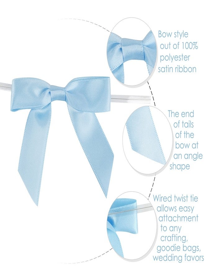 AIMUDI Satin Ribbon Bow 2.5 inch Blue - Image 4