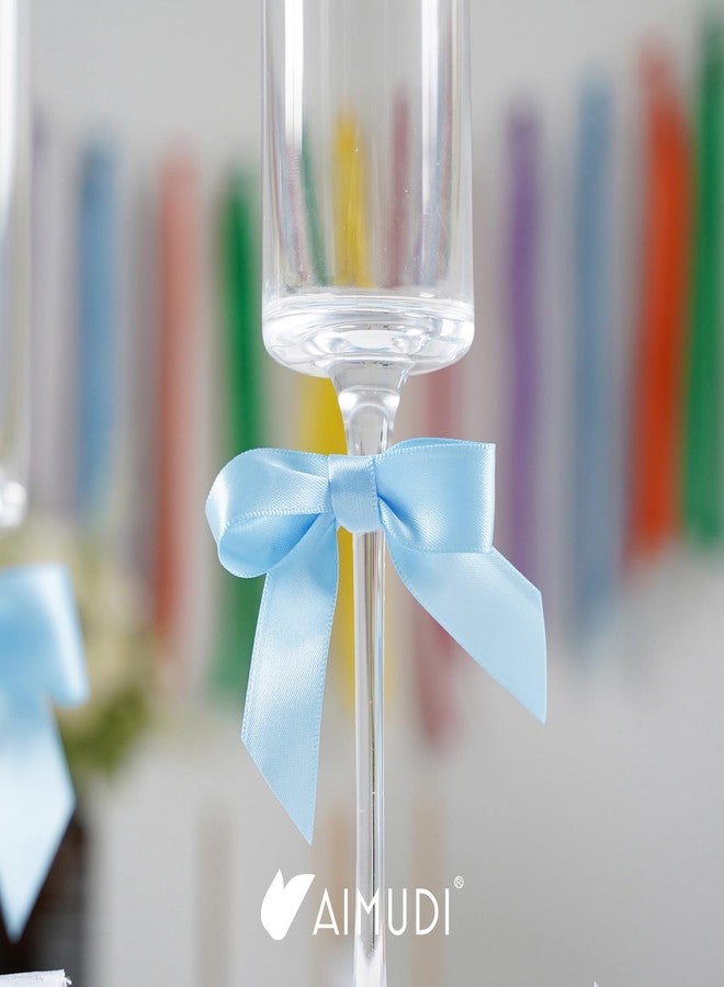 AIMUDI Satin Ribbon Bow 2.5 inch Blue - Image 5