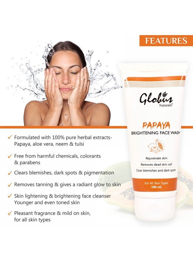 Globus Remedies Globus Naturals Purifying Papaya Face Wash For Tan Removal & Pigmentation 100 Ml - Image 5