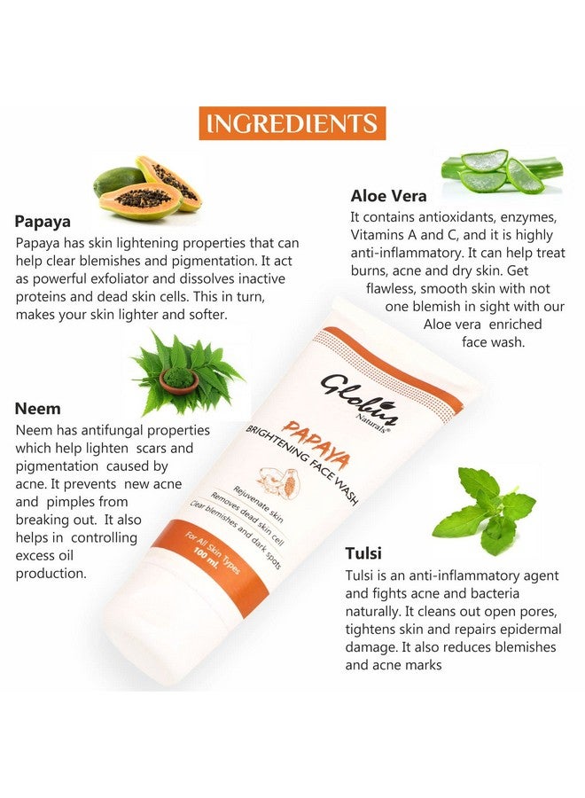 Globus Remedies Globus Naturals Purifying Papaya Face Wash For Tan Removal & Pigmentation 100 Ml - Image 4