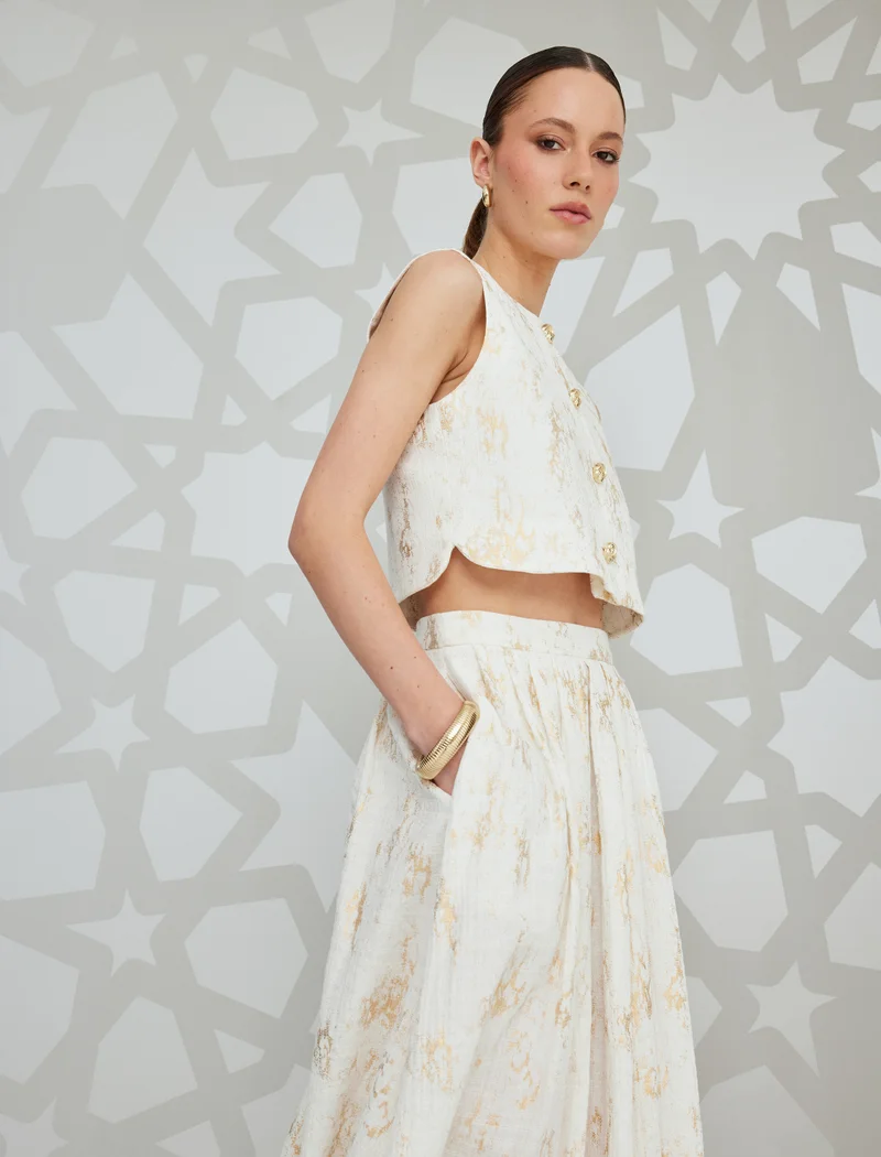 كوتون Maxi Flared Skirt