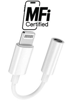 Lightning to 3.5mm AUX Jack Adapter Cable for iPhone – White, Headphone Converter