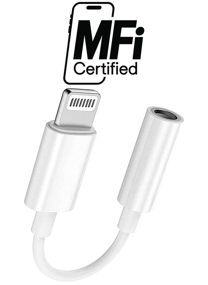 ELTRAZONE - Lightning to 3.5mm AUX Jack Adapter Cable for iPhone – White, Headphone Converter - Image 1