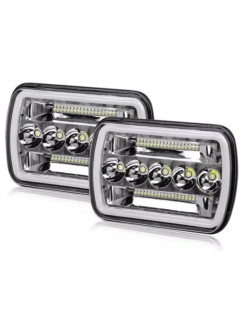 Generic (Set of 2) LED Headlights with DRL & Turn Signal – 9-60V DC, H4 High/Low Beam, IP67 Waterproof – Universal Fit for Cars, Trucks, and Off-Road Vehicles  - Image 1