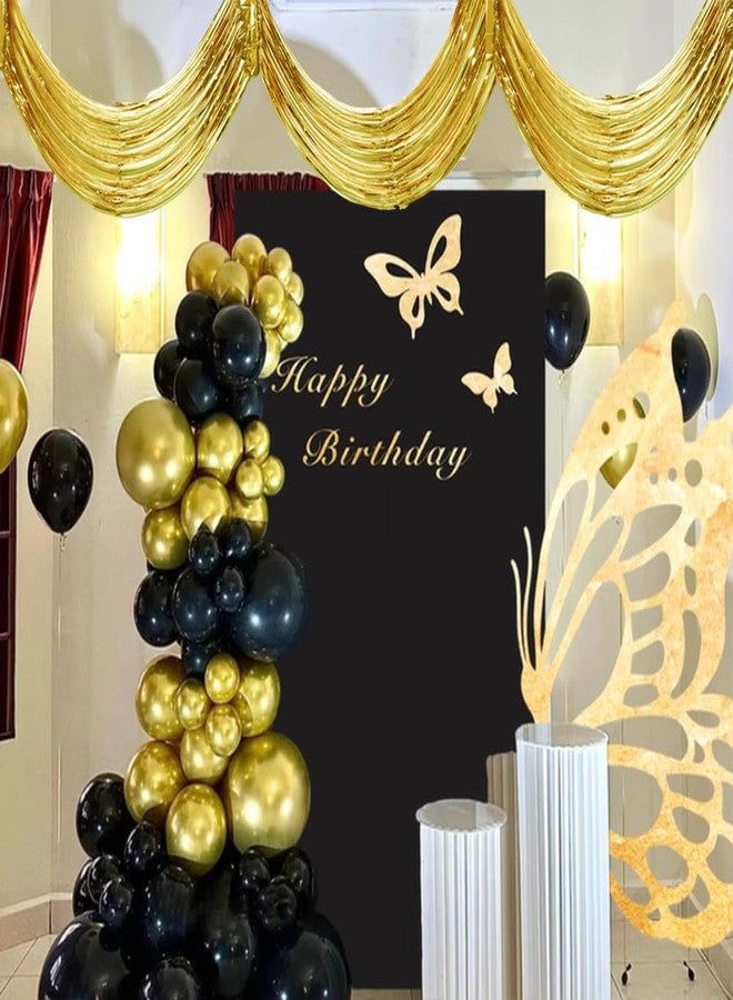 QFSH 2Pcs Metallic Foil Ceiling Fringe Curtains for Birthday Wedding Bridal Shower Party Decorations Hanging Decor 14.7ft (Gold) - Image 5