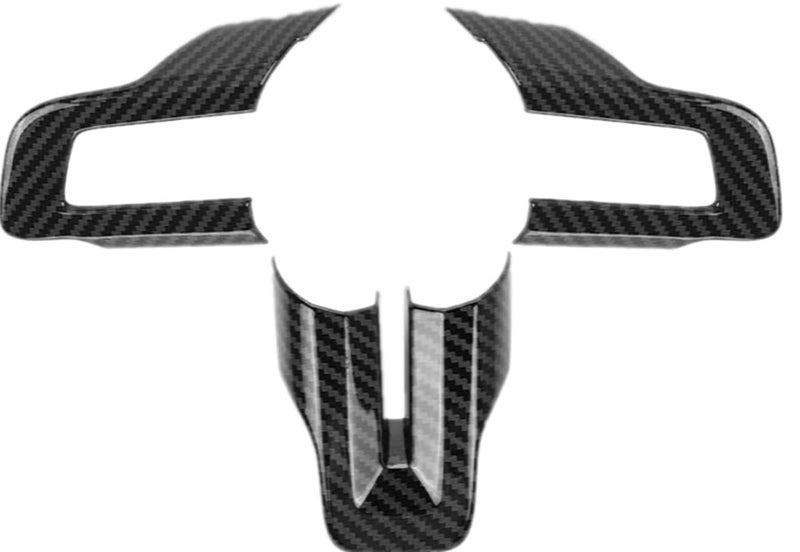 KDFUHRUI Steering Wheel Cover Trim for Ford Mustang Accessories 2015 2016 2017 2018 2019 2020 2021 2022 2023， Car Interior Accessories，Carbon Fiber (Black Carbon Fiber) - Image 4