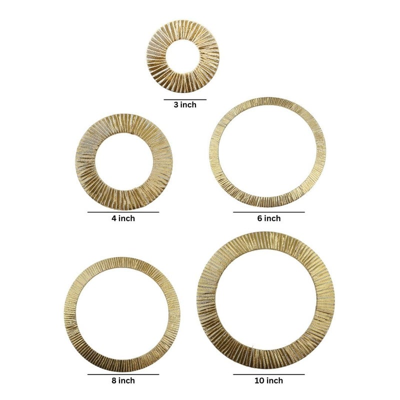SATRA TRADERS Satra Traders Wooden Decorative Ring for DIY Craft Front Door Wall Hanging for Easter Wedding Halloween Christmas Party Decoration 4pcs Size 6inch  - Image 2