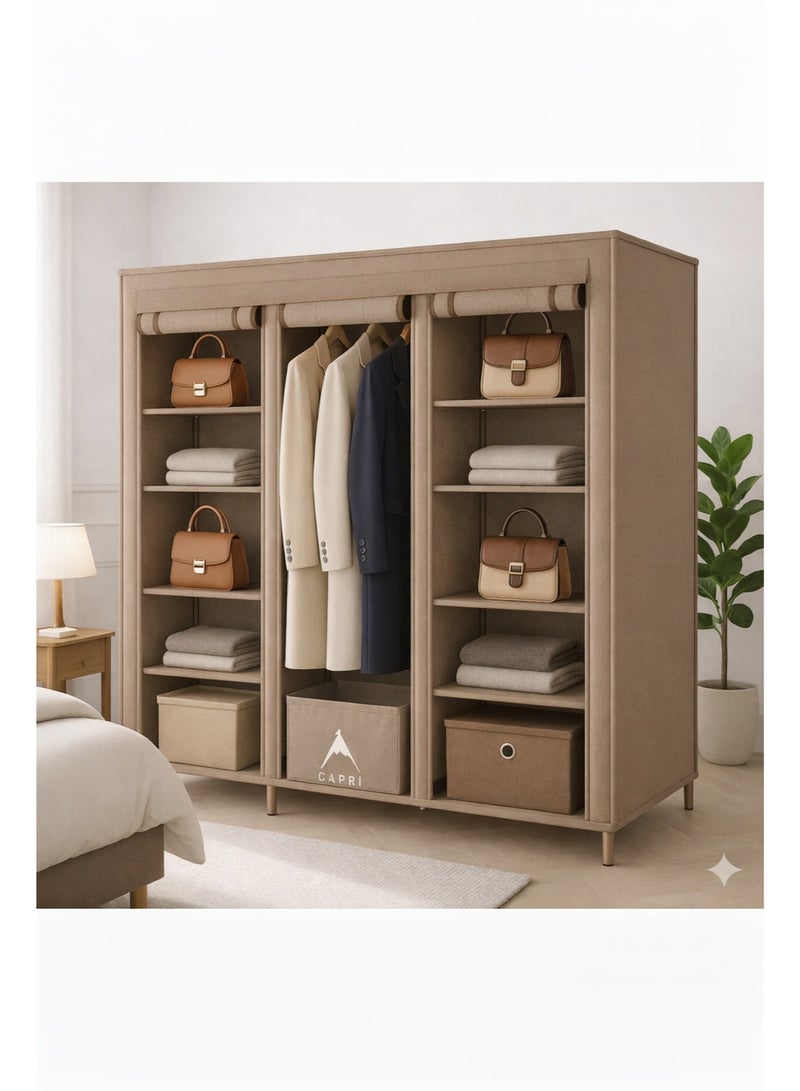 المفرج خزانة ملابس محمولة، خزانة ملابس قماشية غير منسوجة  9 ارفف تخزين، منظم تخزين 150x45x175 سم - Image 1