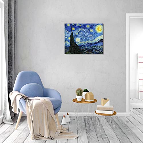 1 KINGO Van Gogh Canvas Wall Art: Starry Night Landscape Painting Picture Reproduction Room Decor - Famous Art Prints Large Modern Artwork Framed Poster Bedroom Home Decoration 16" x 20" - Image 5