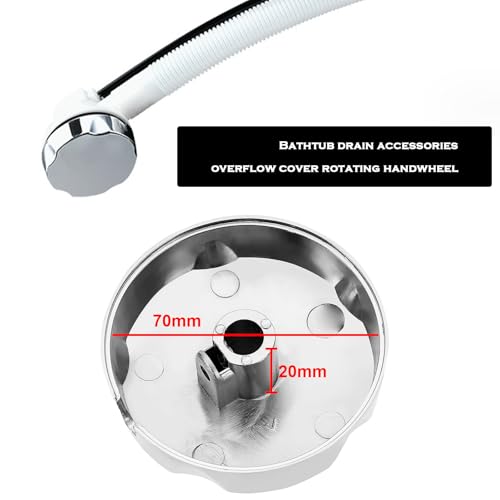 SING F LTD مفتاح التحكم في حوض الاستحمام SING F LTD القابل للظهور، مفتاح تصريف حوض الاستحمام، غطاء تصريف الحوض الزائد، ملحقات 75mm x 23mm، قطر الفتحة 10mm - Image 2