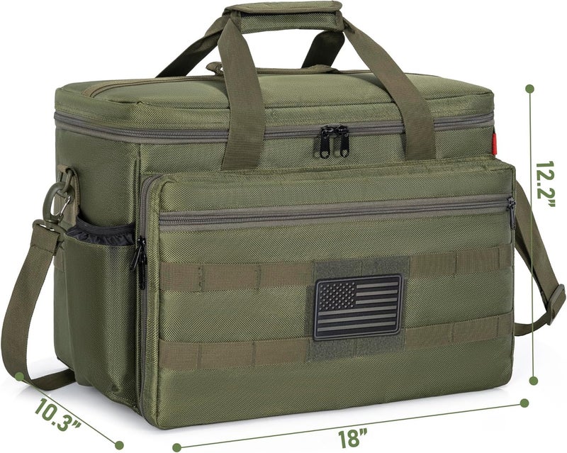 ITHWIU Patrol Bag Law Enforcement, Police Gear Bag Car Front Seat Organizer for Police with Laptop Layer and Cup Holders, MOLLE System, Fits Vehicle Passenger Seat, Army Green - Image 3