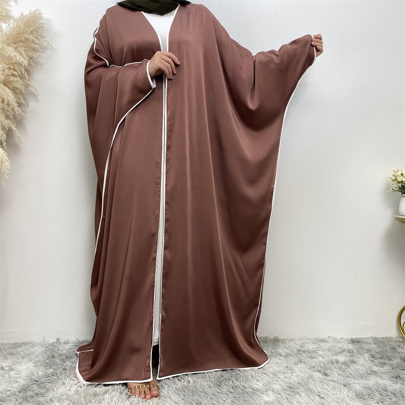 monica fashion Simple Satin Bat-Sleeve Cardigan - Image 1