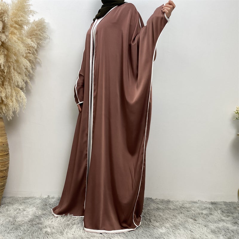monica fashion Simple Satin Bat-Sleeve Cardigan - Image 2