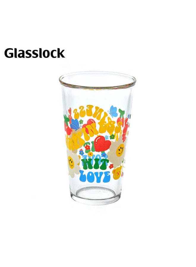 Glasslock & Wigglewiggle Co-branded Glass Cup, Stylish Large Capacity Juice Mug For Women, Summer 500ml - Image 4
