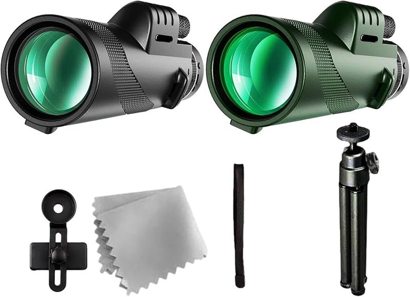 80x100 منظار أحادي عالي الطاقة للاستخدام الخارجي لمراقبة الطيور مع حامل الهاتف الذكي جميع الألوان - Image 1