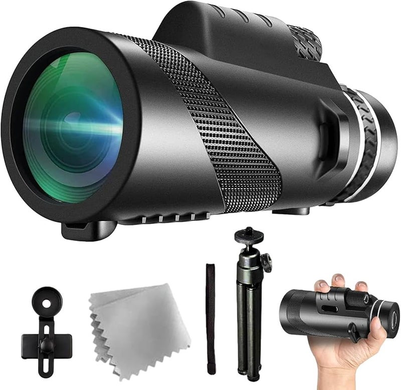 80x100 منظار أحادي عالي الطاقة للاستخدام الخارجي لمراقبة الطيور مع حامل الهاتف الذكي جميع الألوان - Image 5