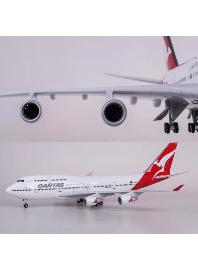 Boeing B747 Simulation Aircraft Model 47cm Belt Wheel With Lights Australian Aviation 747 Passenger Aircraft Model Ornaments-Colour:B747 Australian Airlines Without Lights  - Image 5