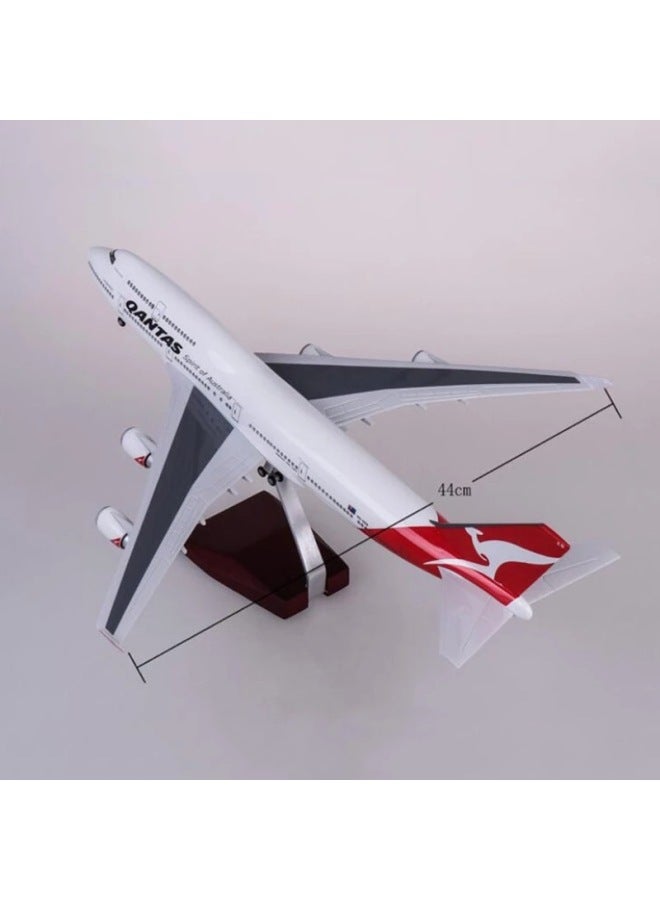 Boeing B747 Simulation Aircraft Model 47cm Belt Wheel With Lights Australian Aviation 747 Passenger Aircraft Model Ornaments-Colour:B747 Australian Airlines Without Lights  - Image 4