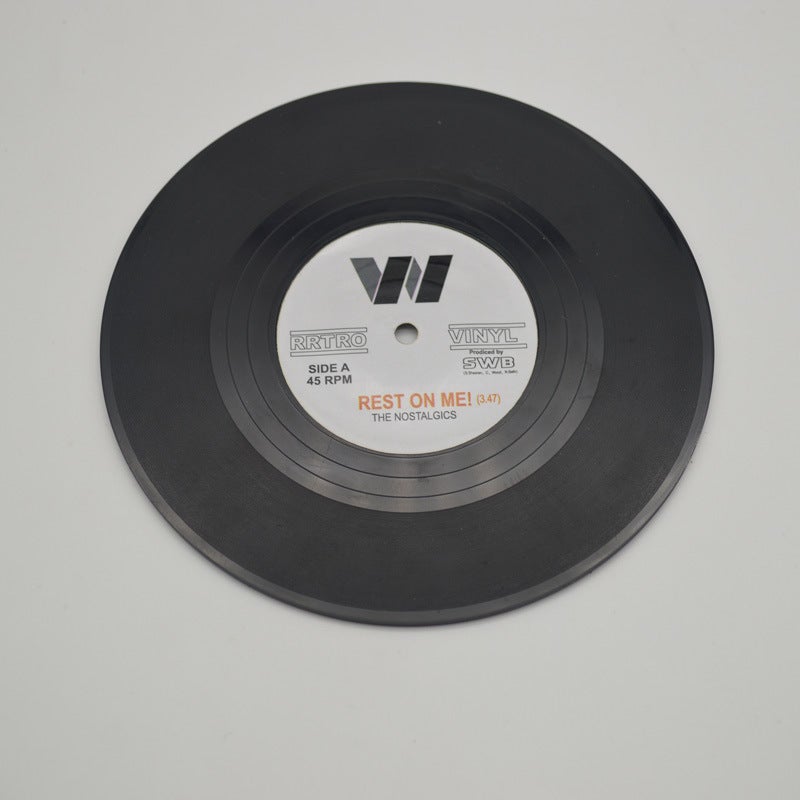 Vintage Vinyl Record Coasters, Non-Slip, Heat-Resistant Style two (OPP bag) 