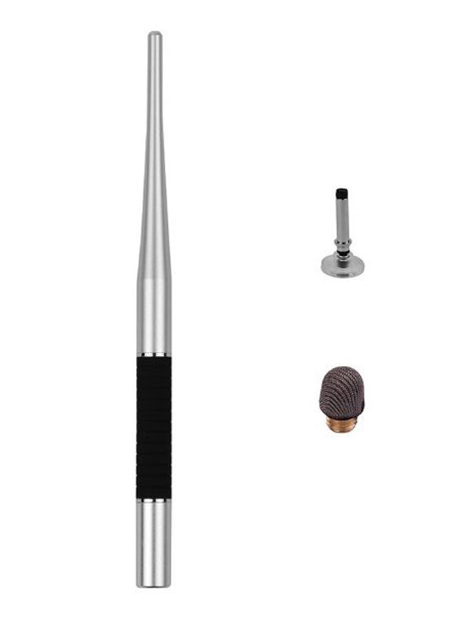 2-In-1 Capacitive Stylus Pen Set Silver/Black