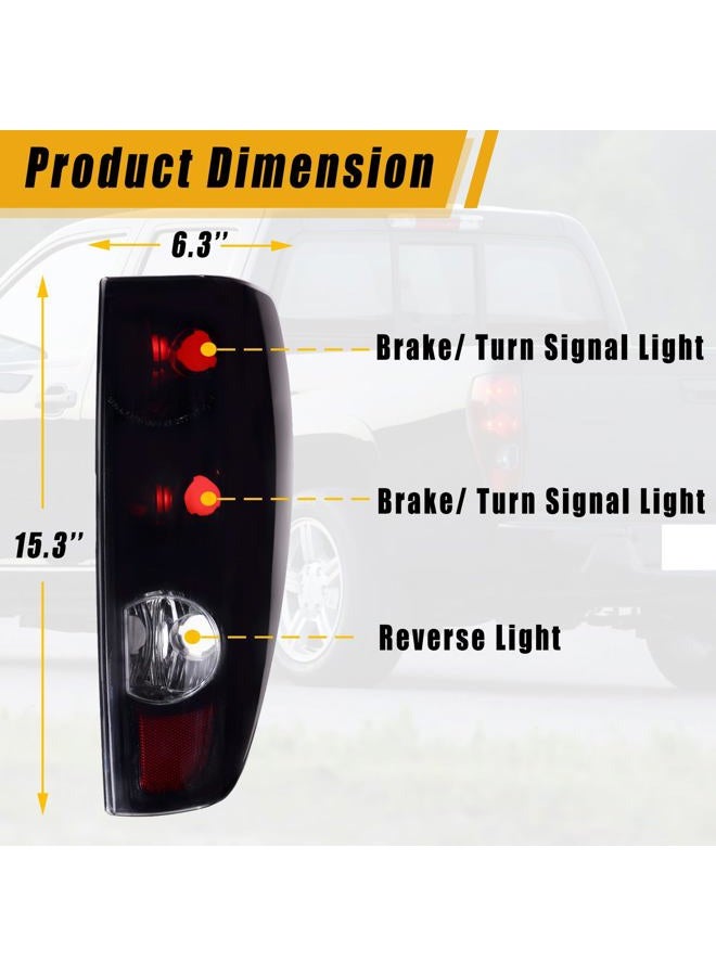 Boine Tail Light Compatible With Chevrolet Chevy Colorado GMC Canyon 2004-2012 Driver and Passenger Side Rear Light Black Smoked Housing Brake Lamps Replaces GM2801164 - Image 2