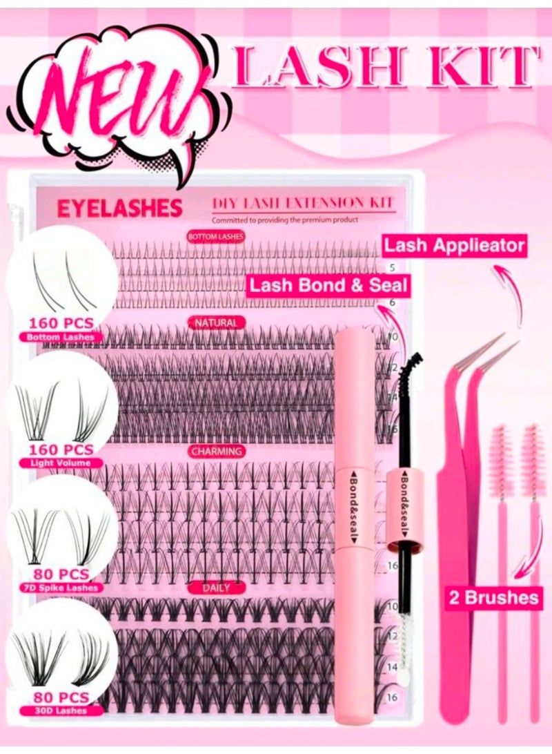 SHEIN-480pcs Individual False Eyelashes, Multiple Styles, Natural Look, 4 Designs Including Lower Lashes, Lightweight & Fluffy, 7D Pointed, 40D Cluster - Image 2