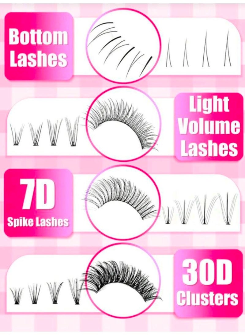 SHEIN-480pcs Individual False Eyelashes, Multiple Styles, Natural Look, 4 Designs Including Lower Lashes, Lightweight & Fluffy, 7D Pointed, 40D Cluster - Image 5