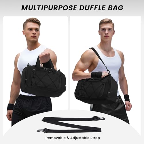 Vorspack Gym Bag for Women - 15 Inches Small Duffle Bag for Travel Lightweight Duffel Bag Personal Item Travel Bag Weekender Bag for Travel Sports Gym - Black - Image 4