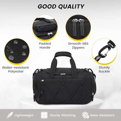 Vorspack Gym Bag for Women - 15 Inches Small Duffle Bag for Travel Lightweight Duffel Bag Personal Item Travel Bag Weekender Bag for Travel Sports Gym - Black - Image 5