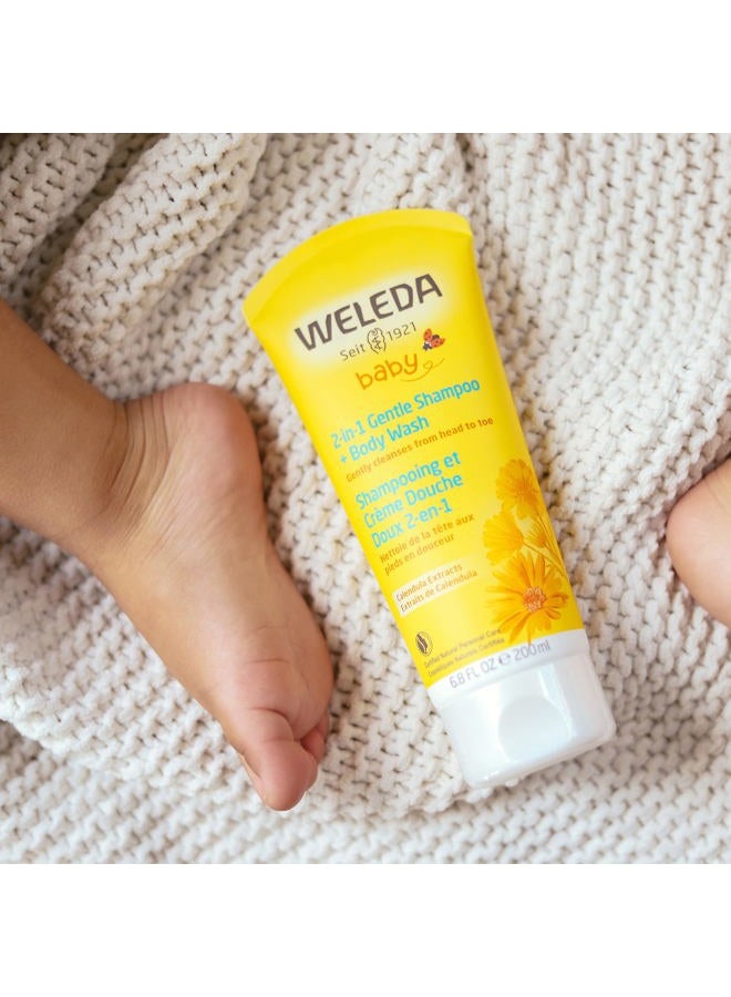 Weleda شامبو وغسول جسم لطيف 2 في 1 للأطفال من كاليندولا، 6.8 أونصة سائلة، منظف غني بالنباتات مع كاليندولا وزيت اللوز الحلو - Image 5