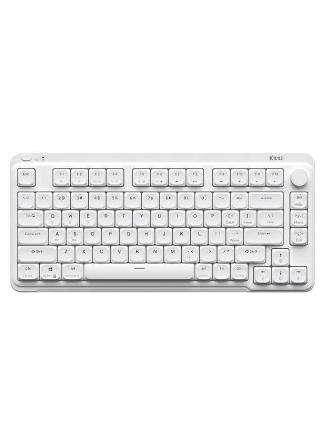 Kzzi I75 Youth Edition Short Stem Tri-mode Mechanical Keyboard For Business Office, Slim Portable Full-key Hot-swappable Compatible With Apple Style Long Battery Life Rgb Moonlight White Snow Switch - Image 2
