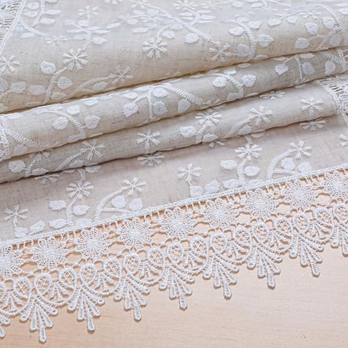 Oriental Weavers OrientalWeavers Table Runner 6 Seater Dining/Centre Table | Floral Cutwork Machine Embroidery Tissue Polyester Linen Table Decoration Runner - 40x180 cm - Beige - Image 3