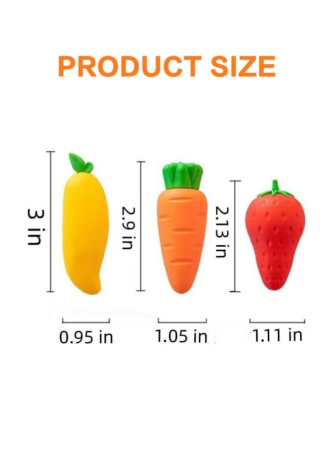 Food Erasers for Kids, 3 Pcs Large Fruit Vegetable Take Apart Puzzle Erasers Radish Mango Strawberry Erasers for Classroom Reward Party Favor - Image 2