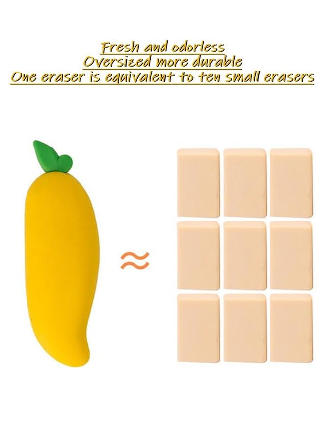 Food Erasers for Kids, 3 Pcs Large Fruit Vegetable Take Apart Puzzle Erasers Radish Mango Strawberry Erasers for Classroom Reward Party Favor - Image 4
