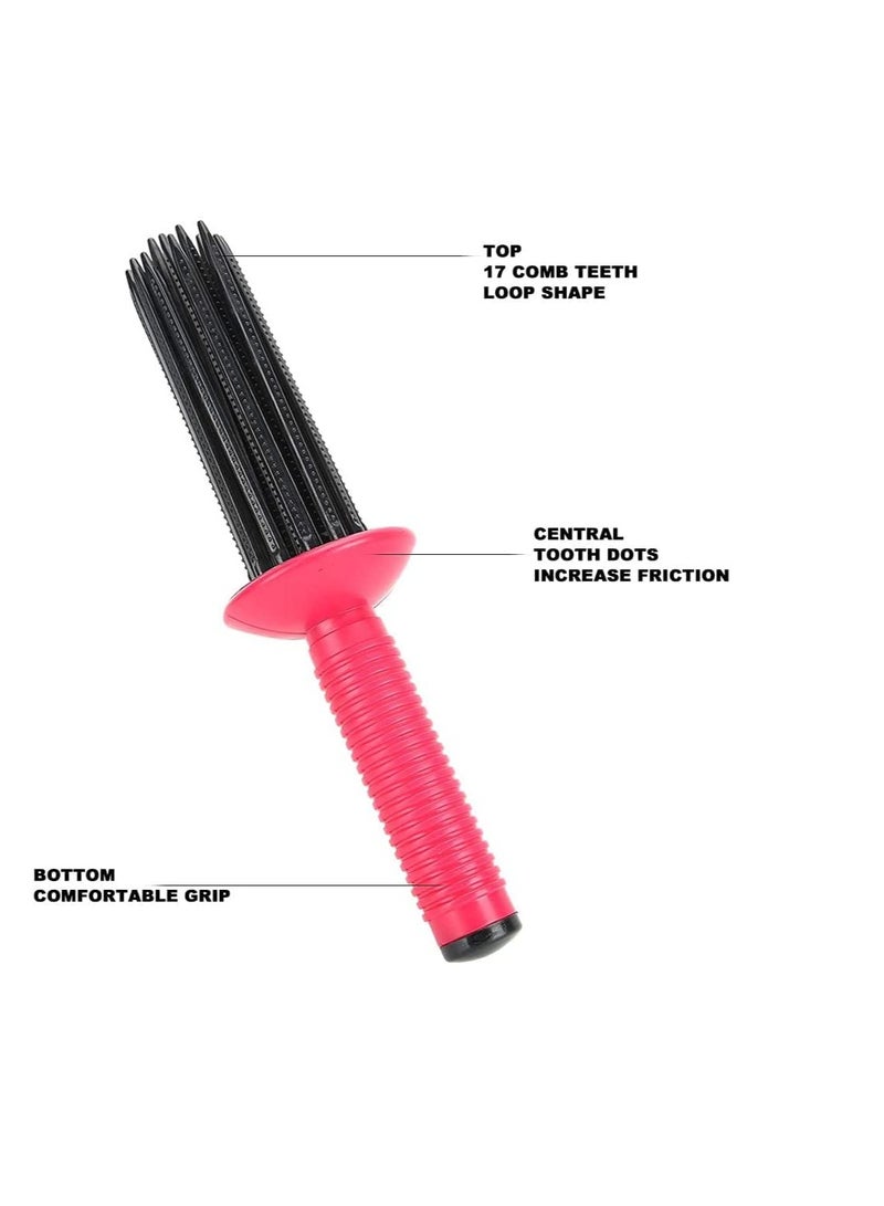 SYOSI أدوات تصفيف الشعر 17 مشط أسنان 2 قطعة مشط تجعيد الشعر المحمول المضاد للانزلاق فرشاة شعر مستديرة احترافية للاستخدام الشخصي في المنزل والسفر وصالونات الشعر - Image 4