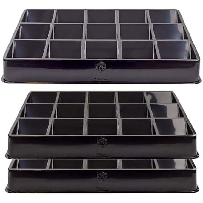 Toy Vault Trading Card Sorting Trays and Dealer Trays 3Pack 15Slot Large Black Card Tray Organizer for CCG Games and Board Games - Image 1