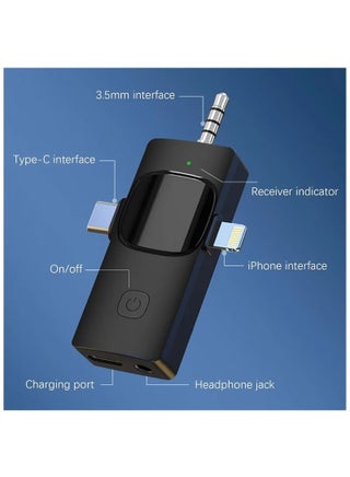 Wireless Lavalier Microphone 3 in 1 for iPhone iPad iPhone 15 USB C Smartphone Computer Camera, Plug and Play Intelligent Noise Reduction Mini Mic for Vlog YouTube TikTok Live Streaming (Dual MIC) - view 3