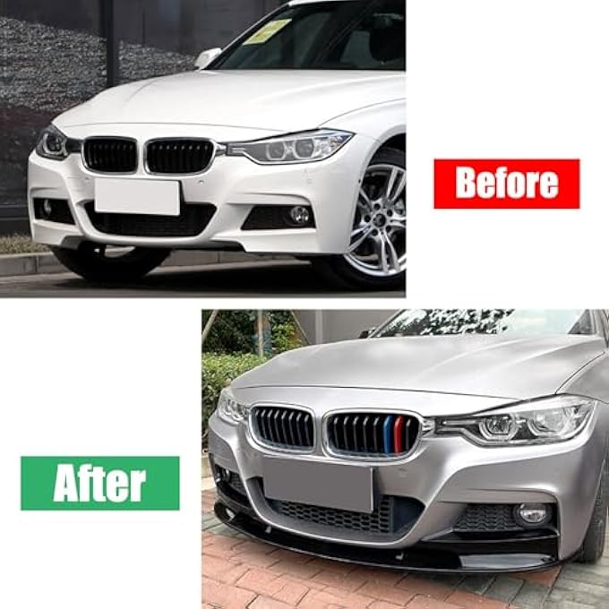 FINMOKAL Black Front Bumper Lip Splitter Spoiler Body Kit Compatible with BMW 3 Series 320i F30 F31 M-Tech 2013 2014 2015-2022 - Image 5