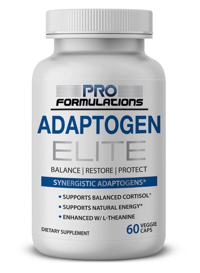 Pro Formulations MD Adaptogen Elite – Synergistic Adaptogen Blend – 60 vcaps – Supports Balanced Cortisol & Natural Energy – Enhanced with Rhodiola, Ashwagandha, Astragalus, Schisandra, Eleuthero, Ginseng & L–Theanine - Image 1